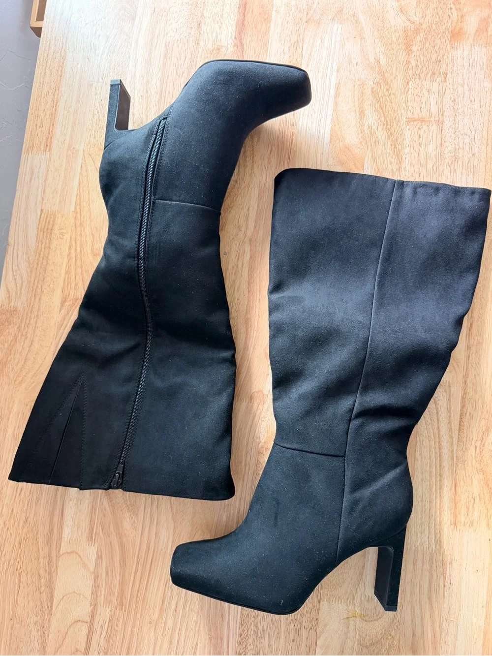 NWOT Black wide calf High Heel Boots - Women